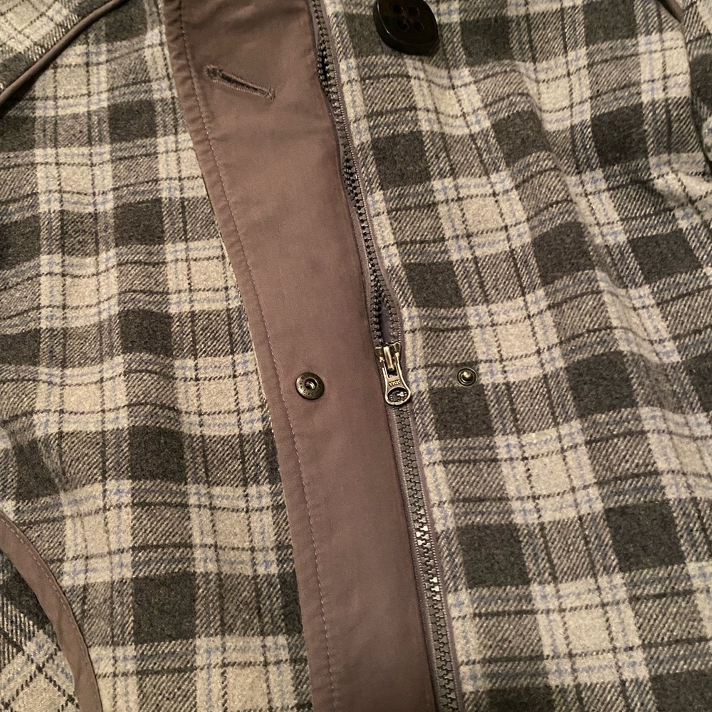 Soia & Kyo Plaid Winter Coat with Fur Trim - Picture 6 of 8